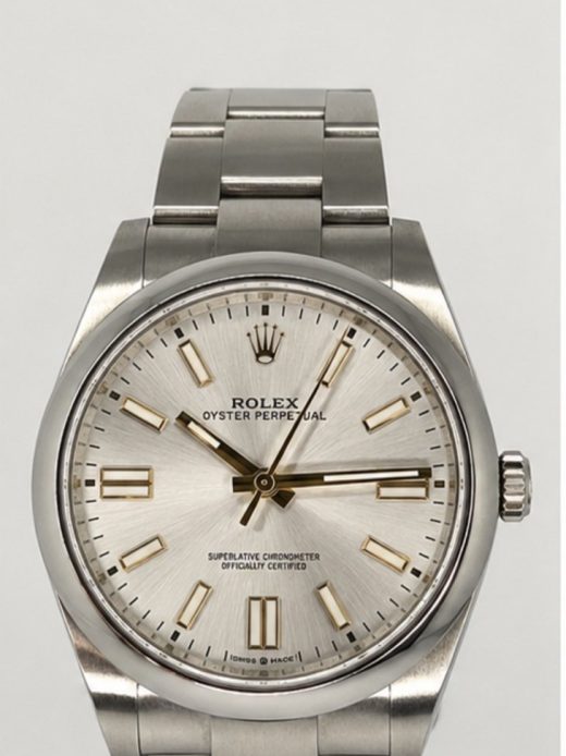 Montre Rolex Oyster Perpetual cadran argenté - Gérald Bémon Nice